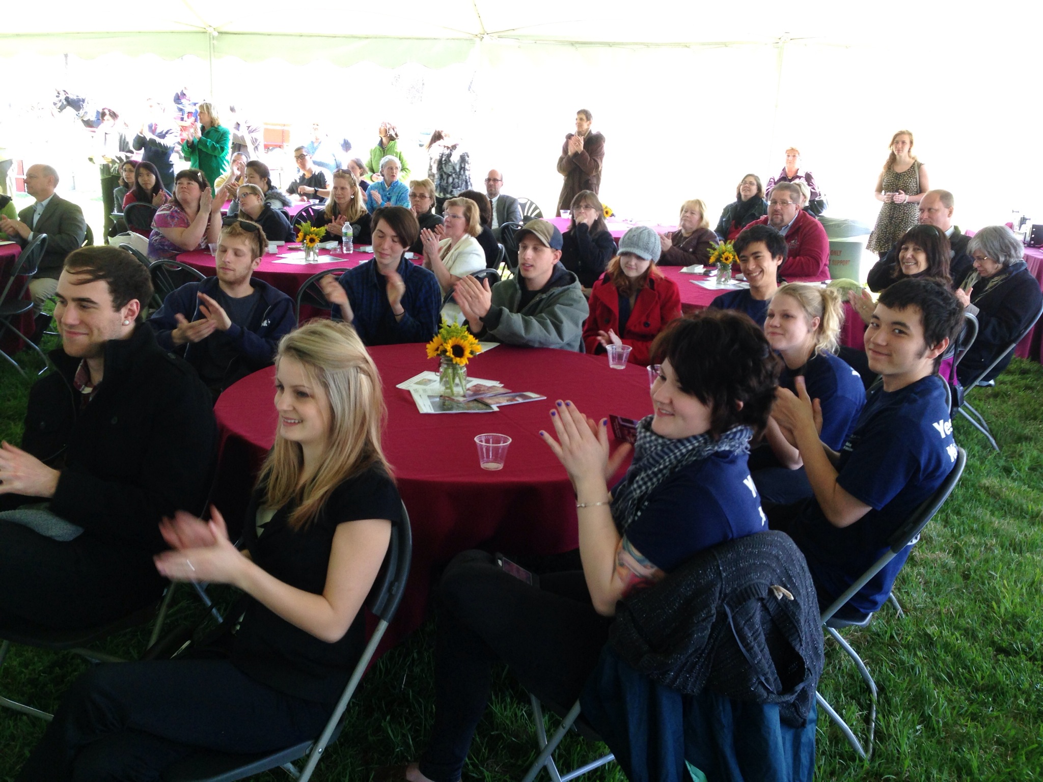 Jordan Teboldi and other Sustainable Food and Farming majors at the groundbreaking