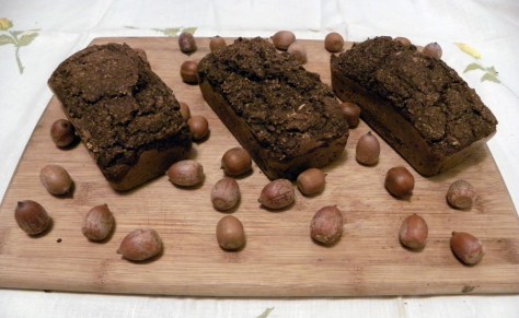 A batch of oak and corn bread using some of the acorns that I gathered last fall. They tend to look like a loaf of super dense rye pumpernickel, and have become a significant part of my diet.