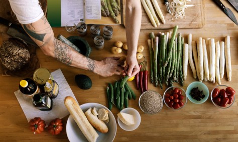 Couple preparing food before cooking